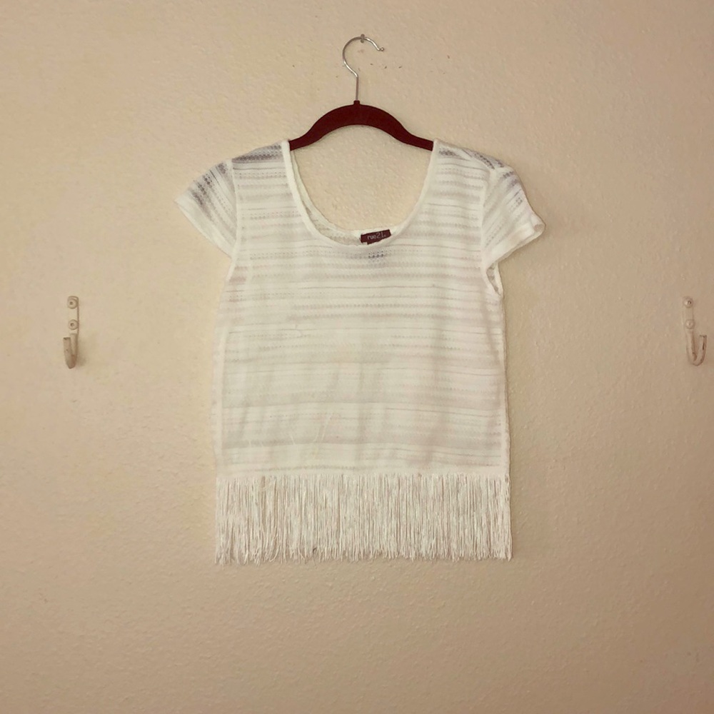 See through fringe T-shirt